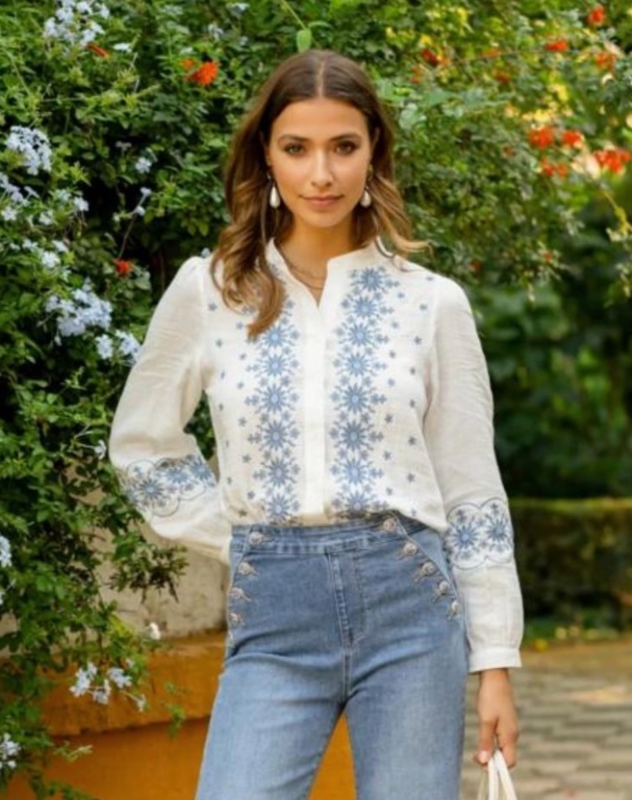 CAMISA BORDADA FLORES